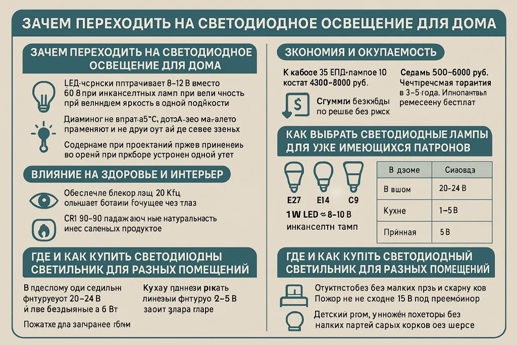 Как выбрать и купить LED освещение для дома: светильники, люстры, панели и лампы